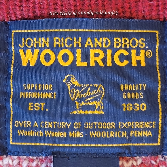 ❤️WOOLRICH classic timeless quality wool cardigan metal buttons Nordic fair isle - Picture 15 of 17
